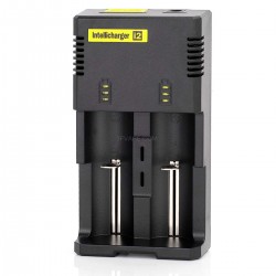 Authentic Nitecore i2 2-Slot Smart Battery Charger for Lithium Li-ion Ni-MH Ni-Cd - Black, EU Plug