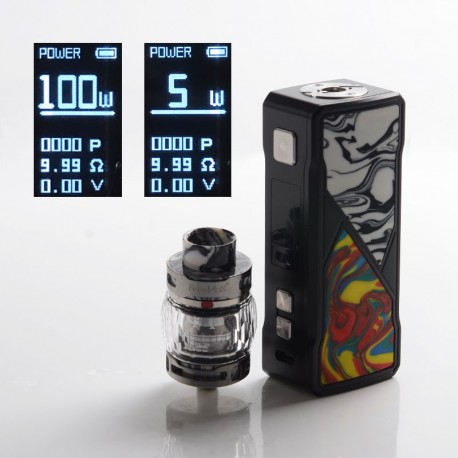 Authentic FreeMax Maxus 100W TC VW Box Mod + Fireluke 3 Tank Kit Resin Edition - Black, 5~100W, 1 x 21700/20700/18650, 5ml