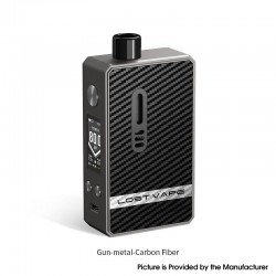 Authentic LostVape Gemini Hybrid Pod System Mod Kit - Gun Metal Carbon Fiber, 5~80W, 1 x 18650, 4.0ml, 0.2 / 1.0ohm