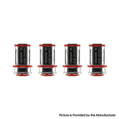 [Ships from Bonded Warehouse] Authentic Uwell Replacement Coils for Crown III 3 / Crown III 3 Mini Tank - 0.5ohm (70~80W) (4PCS)