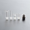 Authentic Reewape T1 510 Drip Tip Mouthpiece Kit for Atomizers - Clear, 1 Stainless Steel Base + 4 Resin Mouthpieces