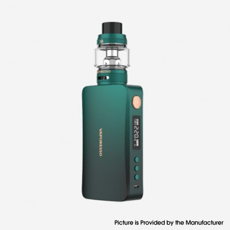 Authentic Vaporesso Gen S 220W TC VW Box Mod Starter Kit w/ NRG-S Tank Atomizer - Black Green, 5~220W, 2 x 18650, AXON Chip