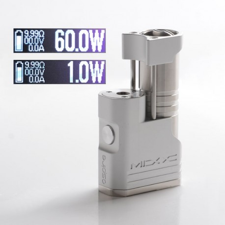 Authentic Aspire MIXX 60W VV VW Variable Wattage Box Mod - Quick Silver, Aluminum + Stainless Steel, 1~60W, 1 x 18350/18650