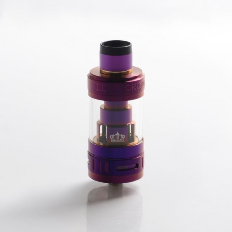 Authentic Uwell Crown 3 III Sub Ohm Tank Clearomizer Atomizer - Violet, 5.0ml, 0.25Ohm, 24.5mm Diameter