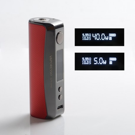 [Ships from Bonded Warehouse] Authentic Vaporesso GTX One 40W 2000mAh VW Variable Wattage Box Mod - Red, 5~40W