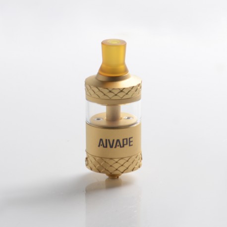 Authentic AIVAPE Scale MTL RTA Rebuildable Tank Atomizer - Gold, Stainless Steel + Glass, 2.0 / 4.0ml, 22mm Diameter
