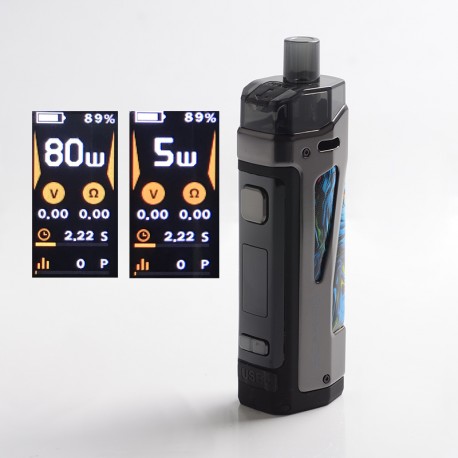 Authentic SMOKTech SMOK SCAR-P5 80W VW Box Mod Pod System Starter Kit - Fluid Blue, Zinc Alloy, 5~80W, 1 x 18650