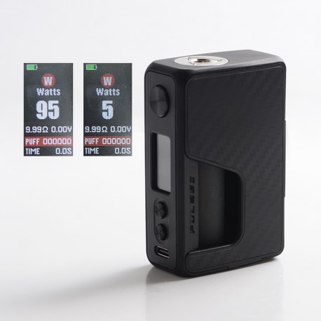 [Ships from Bonded Warehouse] Authentic VandyVape Pulse V2 II 95W TC VW BF Squonk Squeeze Box Mod - Black Carbon Fiber