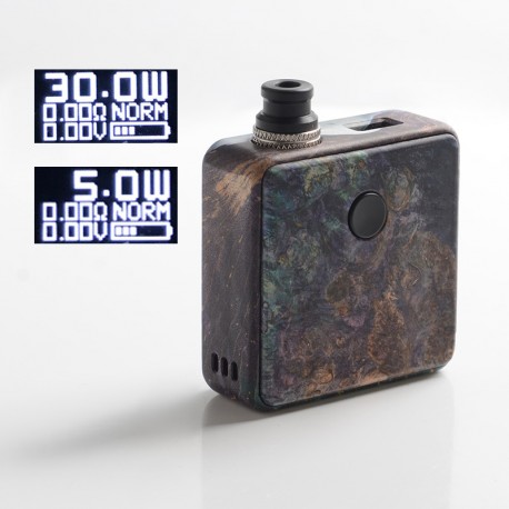 Authentic SXK Bantam Revision 30W VW Box Mod Kit w/o 18350 Battery - Purple, 5~30W, 1 x 18350, SEVO-30, Stabilized Wood