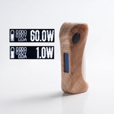 Authentic ULTRONER Alieno 60W TC VW Variable Wattage Box Mod - Wood, Stabilized Wood, 1~60W, 1 x 18650, DNA 60 Chipset