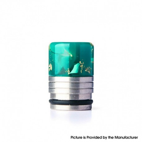 Authentic REEWAPE AS318 810 Drip Tip for RDA / RTA / RDTA / Sub Ohm Tank Atomizer - Green Gold, Resin & SS, 20mm