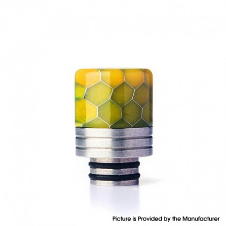 Authentic REEWAPE AS319S 510 Drip Tip for RDA / RTA / RDTA / Sub Ohm Tank Atomizer - Yellow, Resin & SS, 20mm