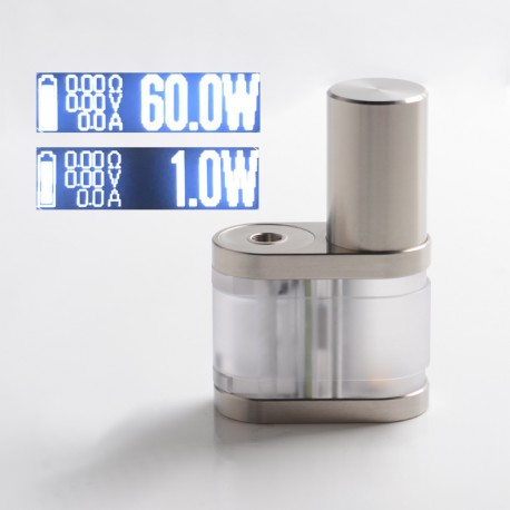 5Avape Stratum Balance Style 60W TC VW Box Mod - Translucent + Silver, PC + SS, 1~60W, 1 x 18350 / 18650