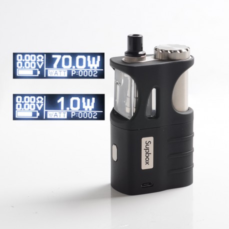 Authentic SXK Supbox 70W VW Box Mod Kit - Black, Variable Wattage 1~70W, 1 x 18650 / 18350, SEVO-70 Chipset