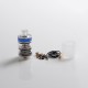 Authentic Auguse Khaos RDTA Rebuildable Dripping Tank Vape Atomizer w/ BF Pin - Silver, SS + Glass / PC, 22mm, 2.0ml