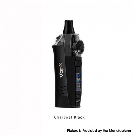 Authentic VapX Geyser S 50W Pod System Mod Kit - Charcoal Black, 1500mAh, 3.2ml, 0.25ohm