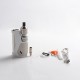 Authentic Kizoku Techmod 80W TC VV VW Box Mod Vape Starter Kit + Limit MTL / DTL RTA Tank - Silver + White, 3.0ml, 1 x 18650