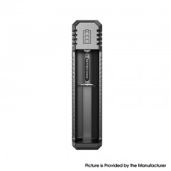 Authentic Nitecore UI1 USB Charger for Li-ion / IMR 18650, 20700, 21700 Battery - Black, Single Slot