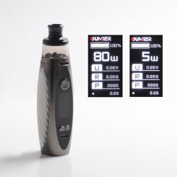 [Ships from Bonded Warehouse] Authentic Oumier Voocean 80 80W VW Pod Mod Kit - Gun Metal, 5~80W, 1 x 18650, 4.0ml, 0.2 / 0.8ohm