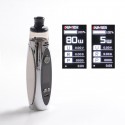[Ships from Bonded Warehouse] Authentic Oumier Voocean 80 80W VW Pod Mod Kit - Silver, 5~80W, 1 x 18650, 4.0ml, 0.2 / 0.8ohm