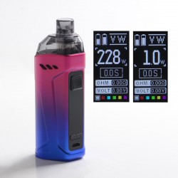 Authentic Rincoe Manto Max 228W Triple AIO TC VW Pod System Mod Kit - Rainbow, 1~228W, 8.0ml, 0.2 / 0.3ohm, 2 x 18650