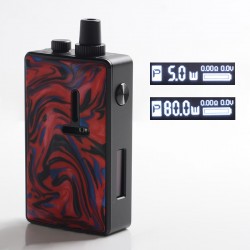 Authentic Mechlyfe Ratel XS 80W TC VW DL / MTL Rebuildable AIO Pod System Kit - Black & Resin Red, 5.5ml, 5~80W, 1 x 18650