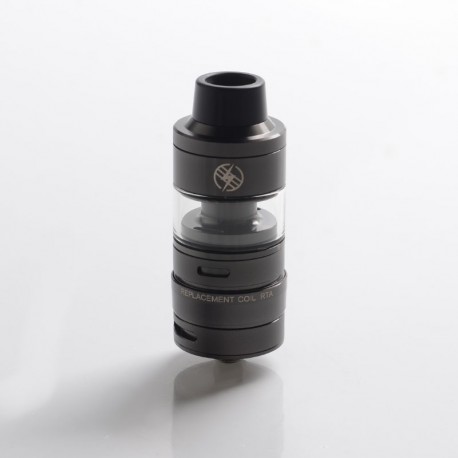 Authentic Kizoku Unlimit DL RTA Rebuildable Tank Atomizer w/ Prebuild Coil - Gun Metal, SS + Glass, 3.5ml, 24mm Diameter