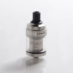 Authentic Augvape Intake MTL RTA Rebuildable Tank Atomizer - Silver, Stainless Steel + Glass, 3.1ml / 4.6ml, 24mm Diameter