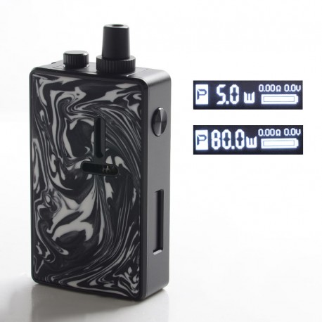 Authentic Mechlyfe Ratel XS 80W TC VW DL /MTL Rebuildable AIO Pod System Kit - Black & Resin White, 5.5ml, 5~80W, 1 x 18650