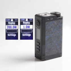 Authentic Dovpo Top Gear DNA250C 200W TC VW Box Mod - Carbon / Blue, 1~200W, 2 x 18650, Evolv DNA 250C Chipset