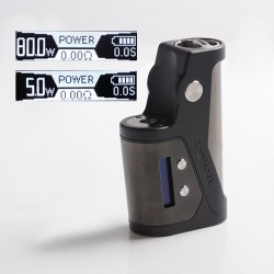 Authentic Kizoku Techmod 80W TC VV VW Variable Wattage Box Mod - Black + Gun Metal, 1 x 18650