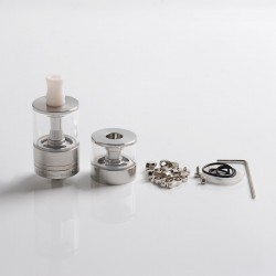 Dvarw MTL FL Facelift 24 Style RTA Rebuildable Tank Vape Atomizer w/ 11 x Air Inserts - Silver, 3.5ml / 6.0ml, 24mm Diameter