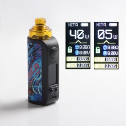 Authentic Asvape Hita Ink 40W Pod System Mod Kit - Black + Tao Tie, 1500mAh, 5~40W, 3.0ml