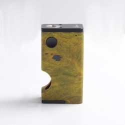 Authentic Ultroner Luna 80W Squonk Box Mod - Yellow, Aluminum + Stabilized Wood, 1 x 18650, 6.0ml