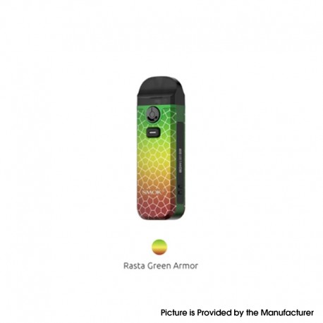 [Ships from Bonded Warehouse] Authentic SMOKTech Nord 4 80W Pod System Kit - Rasta Green Armor, 2000mAh, VW 5~80W