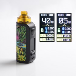 Authentic Asvape Hita Ink 40W Pod System Mod Kit - Black + Tao Wu, 1500mAh, 5~40W, 3.0ml