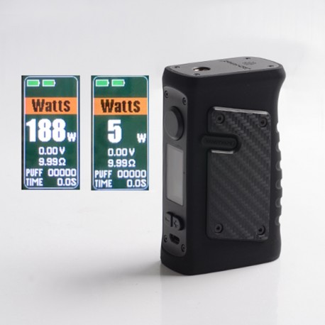 Authentic VandyVape Jackaroo Dual 188W TC VW Box Mod - Stripy Black, 5~188W, 2 x 18650, IP67 Waterproof