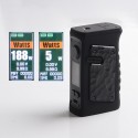 Authentic VandyVape Jackaroo Dual 188W TC VW Box Mod - G10 Obsidian Black, 5~188W, 2 x 18650, IP67 Waterproof