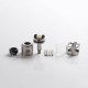 Authentic ThunderHead Creations THC Artemis RDTA Vape Atomizer w/ BF Pin - Silver, SS + Glass, 4.5ml, 24mm Diameter