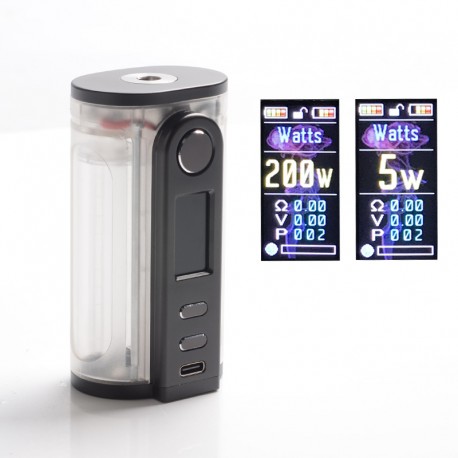 Authentic Ultroner x Fallout Gaea 200W Box Mod - Clear Frosted, 5~200W, 2 x 18650 / 20700 / 21700, Sevo 200C Chipset