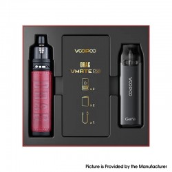 Authentic VOOPOO Drag S & Vmate Pod System Limited Edition - Marsala, 900mAh / 2500mAh, 5~60W