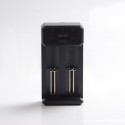 [Ships from Bonded Warehouse] Authentic Golisi L2 2A Smart USB Charger with LCD for 18650 / 26650/ 21700 - Black, Dual-Slot