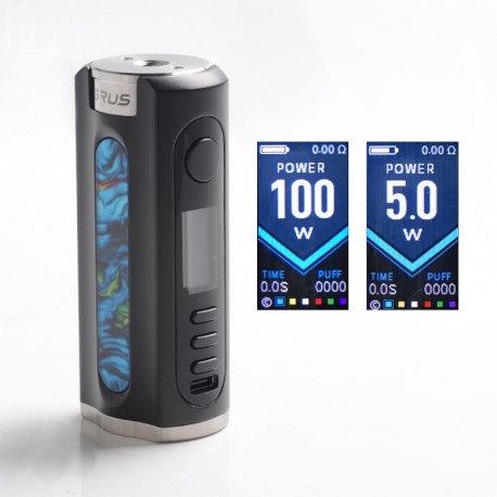 Authentic LostVape Grus 100W TC VW Box Mod - Black / Marine, 5~100W, 200~600'F / 100~300'C, 1 x 18650 / 20700 / 21700