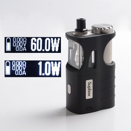 Authentic SXK Supbox Pro 60W TC VW Box Mod Kit - Black, VW 1~60W, 1 x 18650 / 18350, Evolv DNA 60 Chipset