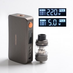 [Ships from Bonded Warehouse] Authentic Vaporesso Gen S 220W TC VW Box Mod Kit w/ NRG-S Tank Atomizer - Matte Gray, 5~220W