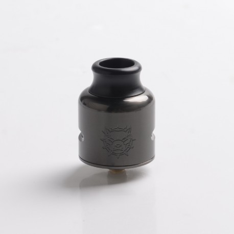Authentic Damn Mongrel RDA Rebuildable Dripping Atomizer - Gun Metal, 25.4mm / 26mm, with BF Pin + Spare Top Cap