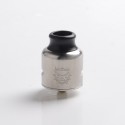 Authentic Damn Mongrel RDA Rebuildable Dripping Atomizer - Silver, 25.4mm / 26mm, with BF Pin + Spare Top Cap