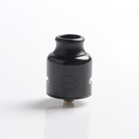 Authentic Damn Mongrel RDA Rebuildable Dripping Atomizer - Black, 25.4mm / 26mm, with BF Pin + Spare Top Cap