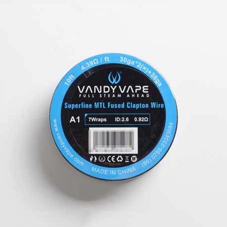 Authentic VandyVape A1 Superfine MTL Fused Clapton Wire for RDA / RTA / RDTA Atomizer - 30GA x 2 + 38GA (10ft)