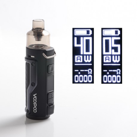 Authentic VOOPOO Argus Pod System Mod Kit w/ PnP Pod - Carbon Fiber Black, 1500mAh, 5~40W, 4.5ml / 2.0ml, 0.3ohm / 1.0ohm